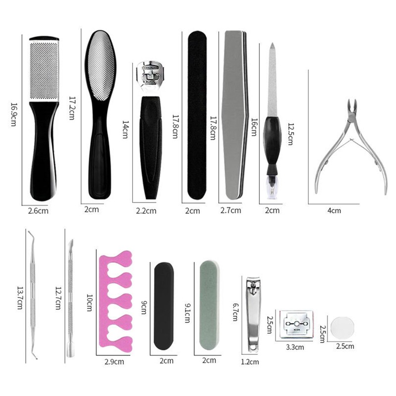 20pcs Pedicure Tool Set Calluses Removal Dead Skin File Foot