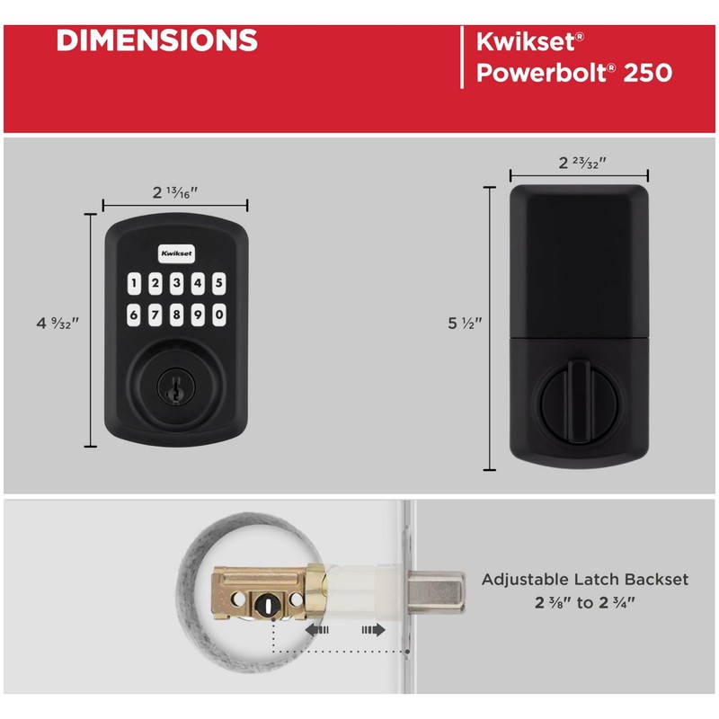 Kwikset 9250TRS-L03S Transitional Powerbolt 2 Electronic SmartCode Deadbolt SmartKey with