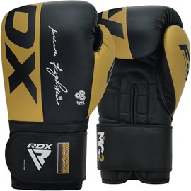RDX Boxing Gloves, Maya Hide Leather Training Gloves for Muay Thai, Kickboxing, Sparring, Punch Bag, Punch Bag, Kickboxing Gloves, Martial Arts Training, Home Gym, Men, Women, 8 10 12 14 16 oz