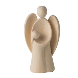 4betterdays.com NATURlich leben! Modern Guardian Angel Made of Pine Wood - with Girl - Height 9 cm - Gift for Christening or Christmas / Gift for Birth - Crafts from South Tyrol