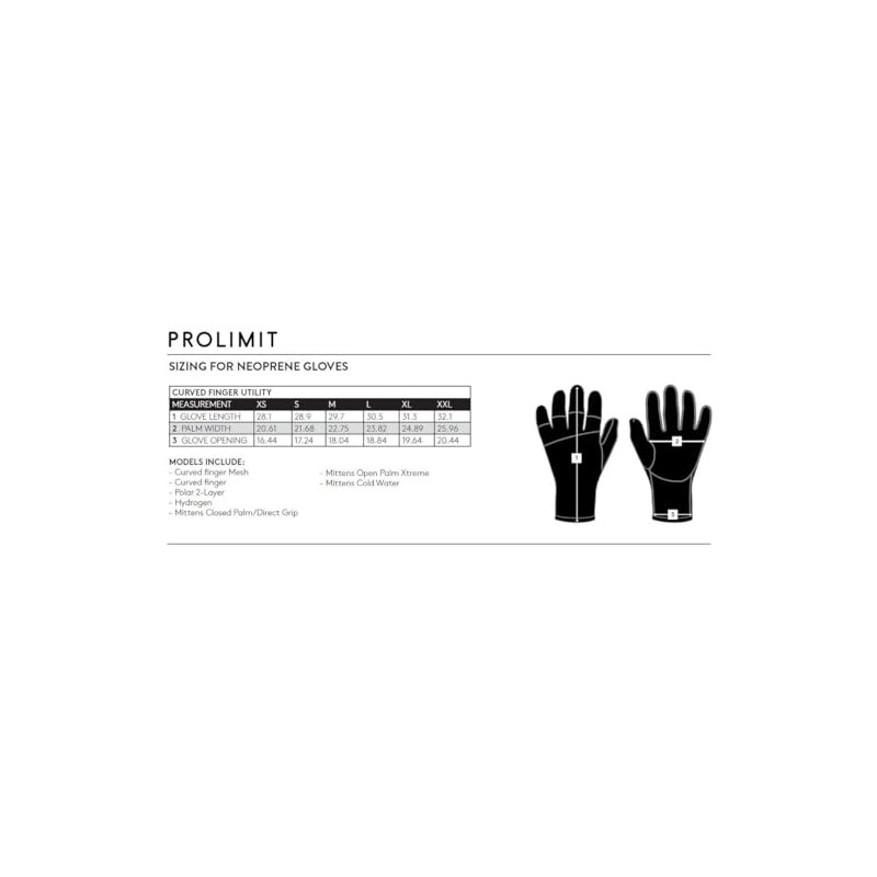 Prolimit - Neoprene Gloves Curved Finger Utility 3 mm -
