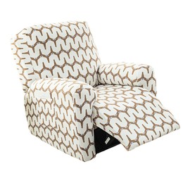 Eco-Ancheng Recliner Slipcovers 4-Pieces Recliner Chair Covers Lazy Boy Chair Covers Stretch Recliner Couch Covers Fitted Non Slip Reclining Slipcovers Furniture Protector for Recliner with Pocket,t19