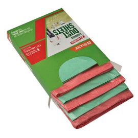 Brackit Plastic Disposable Dust Sheets - 6-Pack 3.6m x 2.7m (12x9ft) - Dustproof & Waterproof Polythene Sheets for Decorating - Red & Green Colour Drop Cloth