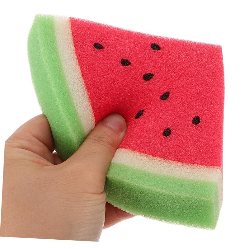 Baluue 4pcs Watermelon Shape Sand Remover Brush Lightweight Sponge Beach
