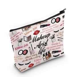 MNIGIU Makeup Artist Survival Kit Makeup Artist Life Makeup Zipper Pouch for MUA Cosmetology Graduation (Makeup Artist Life), Medium