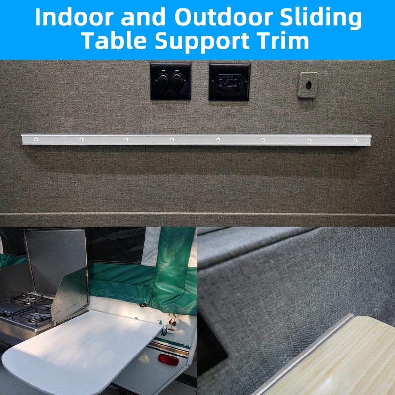EXCELFU Aluminum RV Table Support Trim Camper RV Table Mount