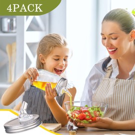 Mason Jar Pour Spouts. free flow Mason Jar Pour Spouts, mason jar for spout regular mouth size 70mm dispenser germination cover. Suitable for any liquid. Leak-Proof 4-Pack + 8 Lid Caps (silver color)