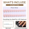 24 pcs Fake Nails, Ombre Nails, Glue on Nails Gradient