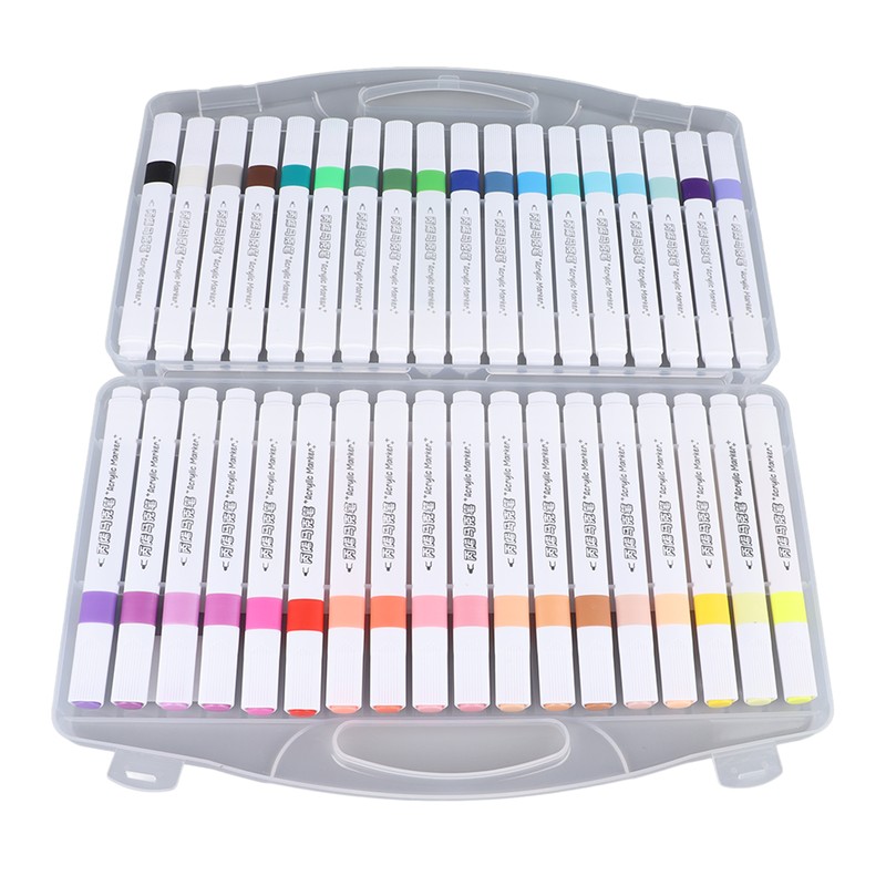 36 Colors Acrylic Paint Marker Pens High Coverage Power Triangular