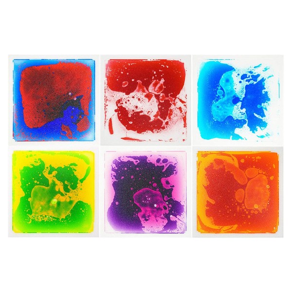Art3d Liquid Sensory Floor Decorative Tiles, 11.8"x11.8" Square, Colorful, 6 Tiles