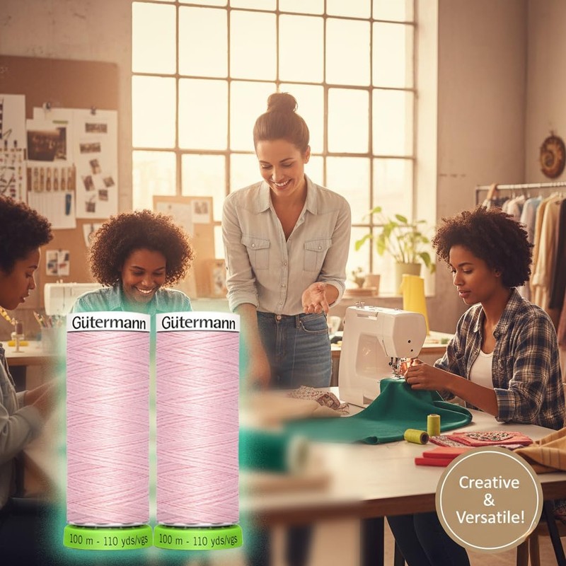 2X 100m Gutermann Sew-All 100% Recycled Polyester Thread, Hand and