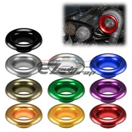 EZAUTO WRAP 4" RED Short Ram Cold Air Intake Turbo Horn Aluminum Alloy Velocity Stack Adapter Kit