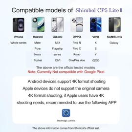 Shimbol CP5 Lite II Magnetic Selfie Monitor, 1080P Rear View Camera Mirroring, 50M Bluetooth Control & Dual Band Wireless Vlog Screen for iOS/Android TikTok Video Tool (Pink)