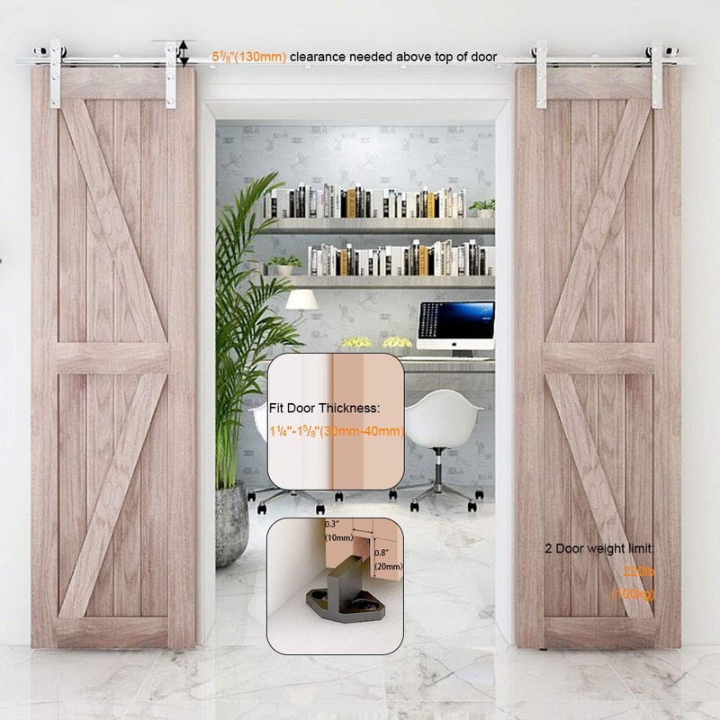 TSMST 7FT Sliding Barn Door Hardware Kit, Stainless Steel Heavy