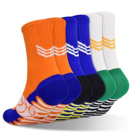 ELUTONG Atmungsaktive Sportsocken Kinder, 3 Paar Unisex Basketball Trainer Socken Kompressionsstretch Fußballsocken Outdoor für Jungen Mädchen 8-12 Jahre