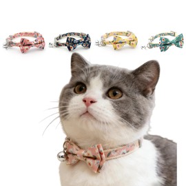 Cwyza 4 Pack Cat Bow Tie Collars with Bell, Adjustable for Cats&Small Dogs