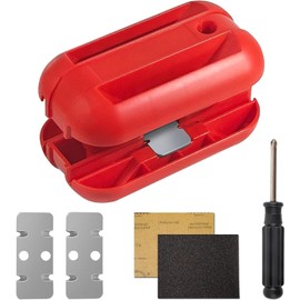 KEWAYO Kantenschneider, doppelseitig, Wolframkarbid-Klingen, 4 wendbare Schneiden, für PVC/MDF/Sperrholz – manuelles Werkzeug für Tischlerei mit ergonomischem Griff, rutschfest
