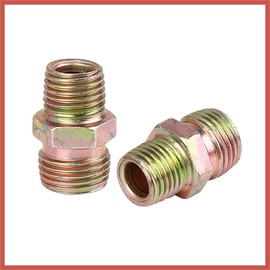 ACROPIX 2pcs 1/4" NPT to M16 x 1.5mm Male Straight Air Hose Fitting Connector Adapter Car Parts