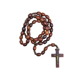 Intercession First Wood Rosary - Made in Brazil (Walnut - 6/8mm Beads
