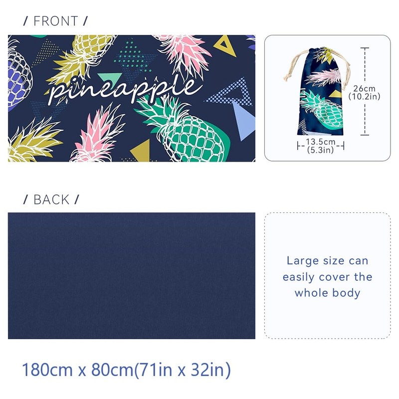 Miss Rui Microfiber Quick Dry Beach Towel, Extra Large 180x80cm