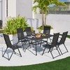 Yaheetech Outdoor Folding Dining Chairs Set of 4, Floding Texteline