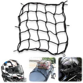 NJCXOLA NJCXOLA Gep?cknetz motorrad, Gep?cknetz Fahrrad 40x40 cm, Gep?cknetz Fahrradkorb Hinten, Schwarz, fr Fahrradkorb Helmnetz Motorrad Gumminetz klein Moped Zubeh?r