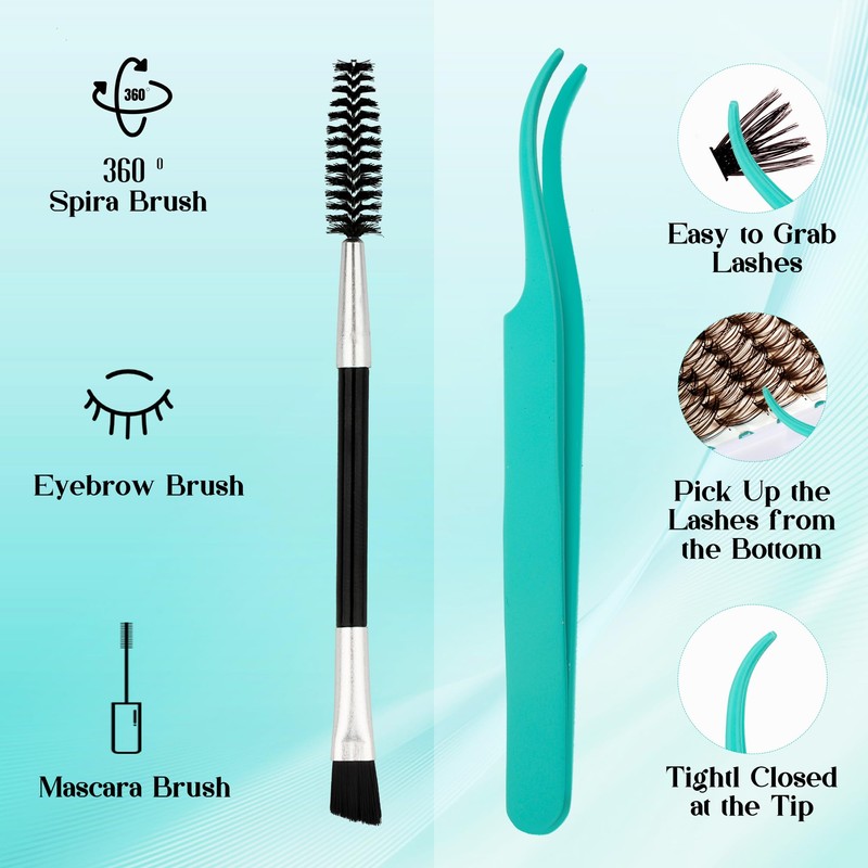 GEMERRY Brown Lash Extension Kit 30D/40D/60D/80D/100D/200D D Curl Lash Clusters