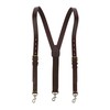 CTM Men's Coated Leather Buckle Strap Suspenders with Metal Swivel