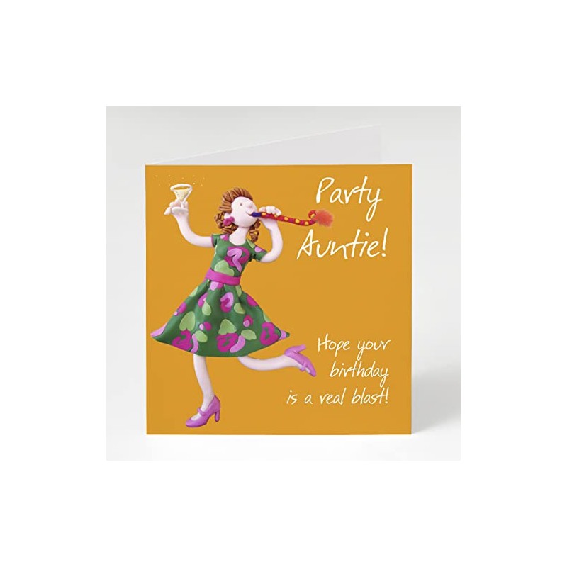 Party Auntie, aunt birthday greetings card by Erica Sturla