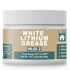 BTAS White Lithium Based Grease for Garage Door Tracks Hinges and Sliding Mechanisms,Bearings & Gears Lubricant Grease, Suitable for Automotive, Marine, Industrial & Household Applications,NLGI 2 5 oz