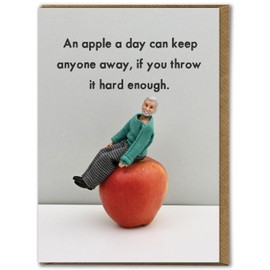 Bold & Bright Funny Birthday Card - "Apple" - Funny Cards for Men - Cheeky Cards for Him, Male Friends, Lover, Humorous Cards