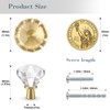 POZEAN 6 Pack Gold Tapered Diamond Cabinet Knobs, Clear Gold