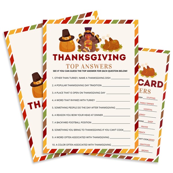 Thanksgiving Game Set-30 Pcs "Scavenger Hunt"Theme Party Game,Turkey & Pumpkin