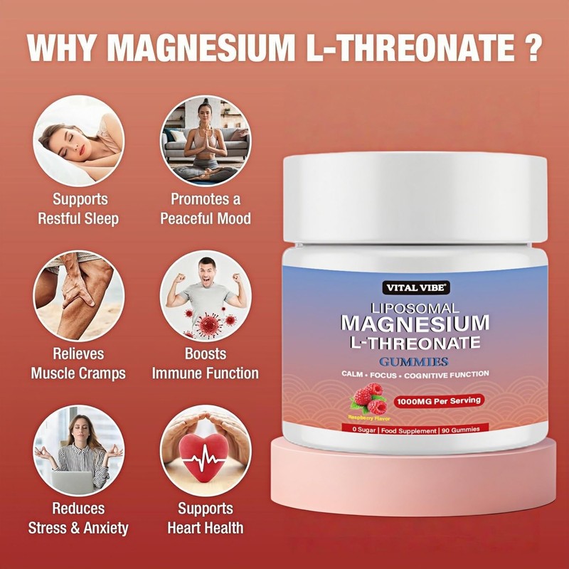 Liposomal Magnesium L-Threonate Supplement for Memory, Sleep and Cognitive