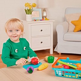 Battat - Cesta de Productos del Mercado agrícola - Juguete de Comida para niños - Juego De Comida con Tablas De Cortar Y Accesorios - Cesta de Product