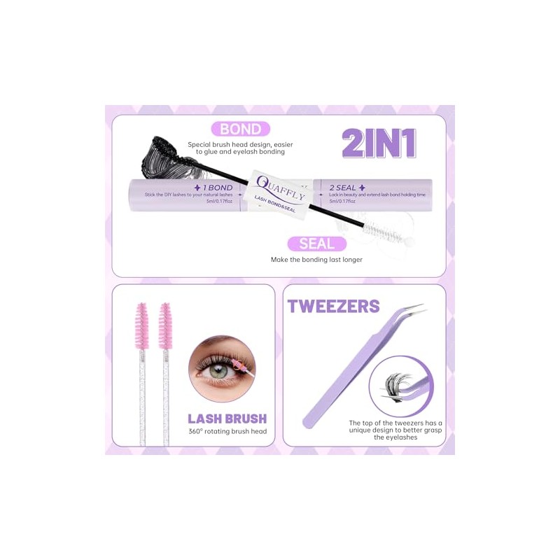 DIY Lash Extension Kit 100D+150D Volume Lash Clusters with Spikes