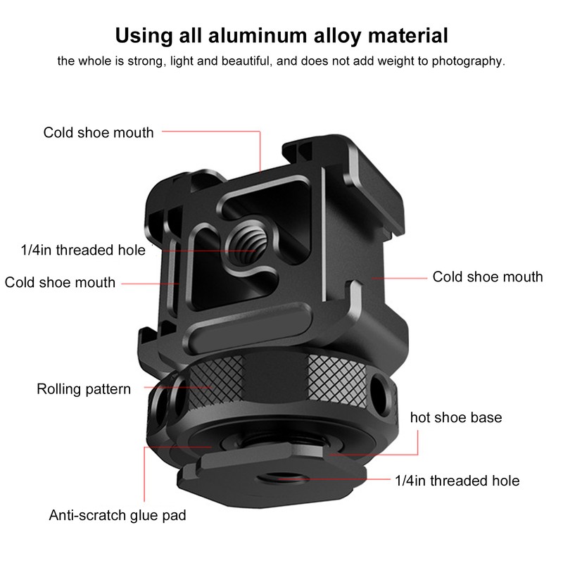 Ulanzi PT‑12 SLR Mirrorless Camera Three Heads Hot Cold Shoe