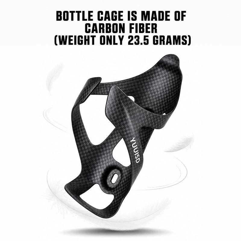 2 Pack Ultra-Light Full Carbon Fiber Bike Water Bottle Cage