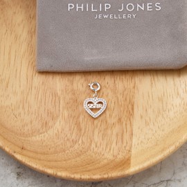 Philip Jones Sister Heart Charm Created with Zircondia® Crystals