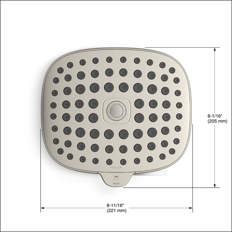 KOHLER R24670-G-BN Aquifer Filtered Showerhead with Water Filter System, Multifunction