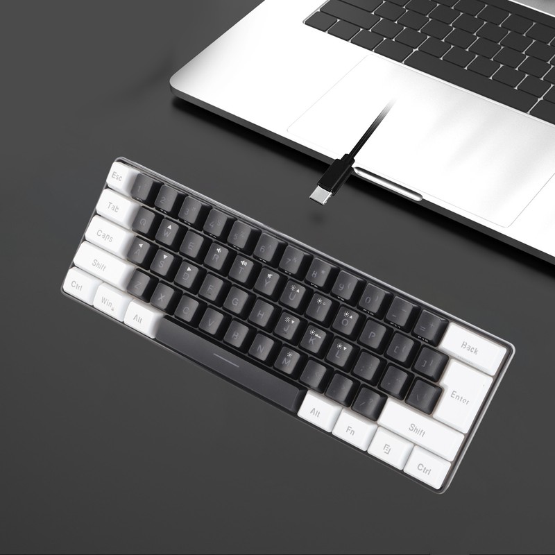 G61 Mini RGB Keyboard LED Backlight 61 Keys Ergonomic Mechanical