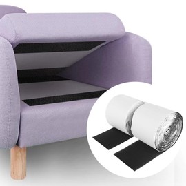 4 Inch x 16.5 Feet Black Adhesive Hook and Loop Tape, Heavy Duty Multi-Purpose Carpet Couch Cushions Anti Slip Rug Gripper, Double Sided Hook Loop Rolls, Sticky Straps Wall Hanging Strips