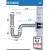 FEINER Sink Drain Fitting with Overflow + Siphon Sink Set