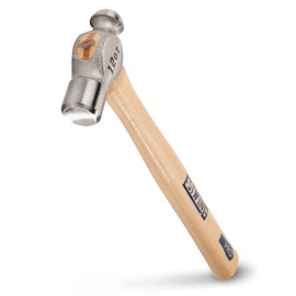 ESTWING Sure Strike Ball Peen Hammer - 12 oz Metalworking Tool with Forged Steel Head & Hickory Wood Handle - MRW12BP
