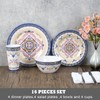 Melamine Dinnerware Set for 4-16 Pcs,Camping Dishes Set with Dinner