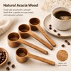 4 Pcs Coffee Acacia Wooden Scoop for Canisters Jars,15ml 1