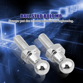 Aramox Ball Studs, 2Pcs M6 Thread Ball Studs for Gas Support Strut Fitting, Iron, Fit for Tool Boxes RVs Marine Shocks Cabinets Boats Bed Hardware, Silver