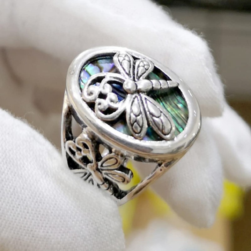 HUKQBUNX 925 Sterling Silver Creative Dragonfly Insect Fashion Women's Fresh