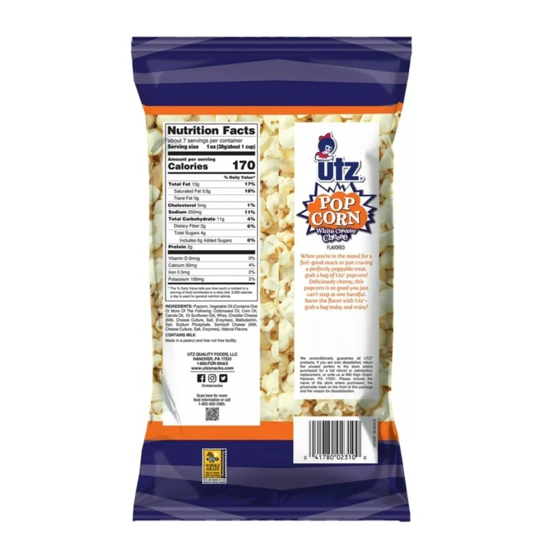 Utz ⚫️ Brand New Exclusive UTZ White Cheddar Cheese Popcorn