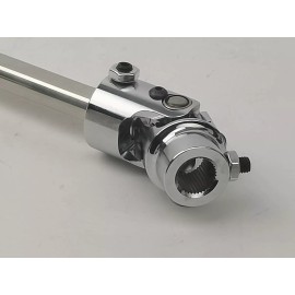 CNC 1"DD X 3/4" DD Chrome U-Joint & 8" Long 3/4" DD Polished Steering Shaft Kit